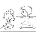 yoga kids sw outline Ausmal A4 rz
